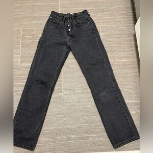 Still Here ‘Childhood’ High-Rise Straight Leg Black Jeans - size 23